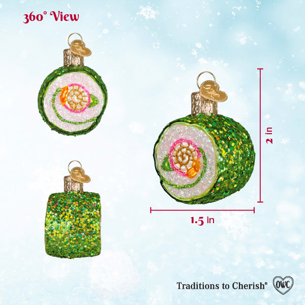Old World Christmas: Shimmering Sushi Roll Christmas Ornament