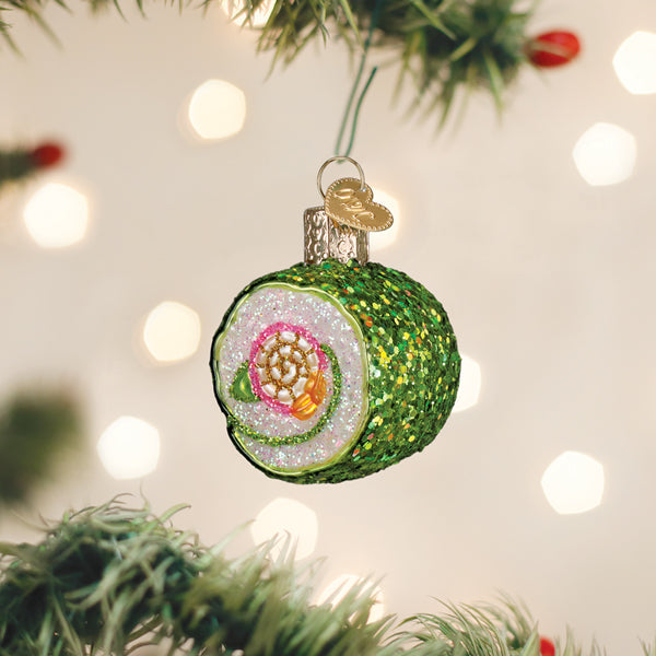 Old World Christmas: Shimmering Sushi Roll Christmas Ornament