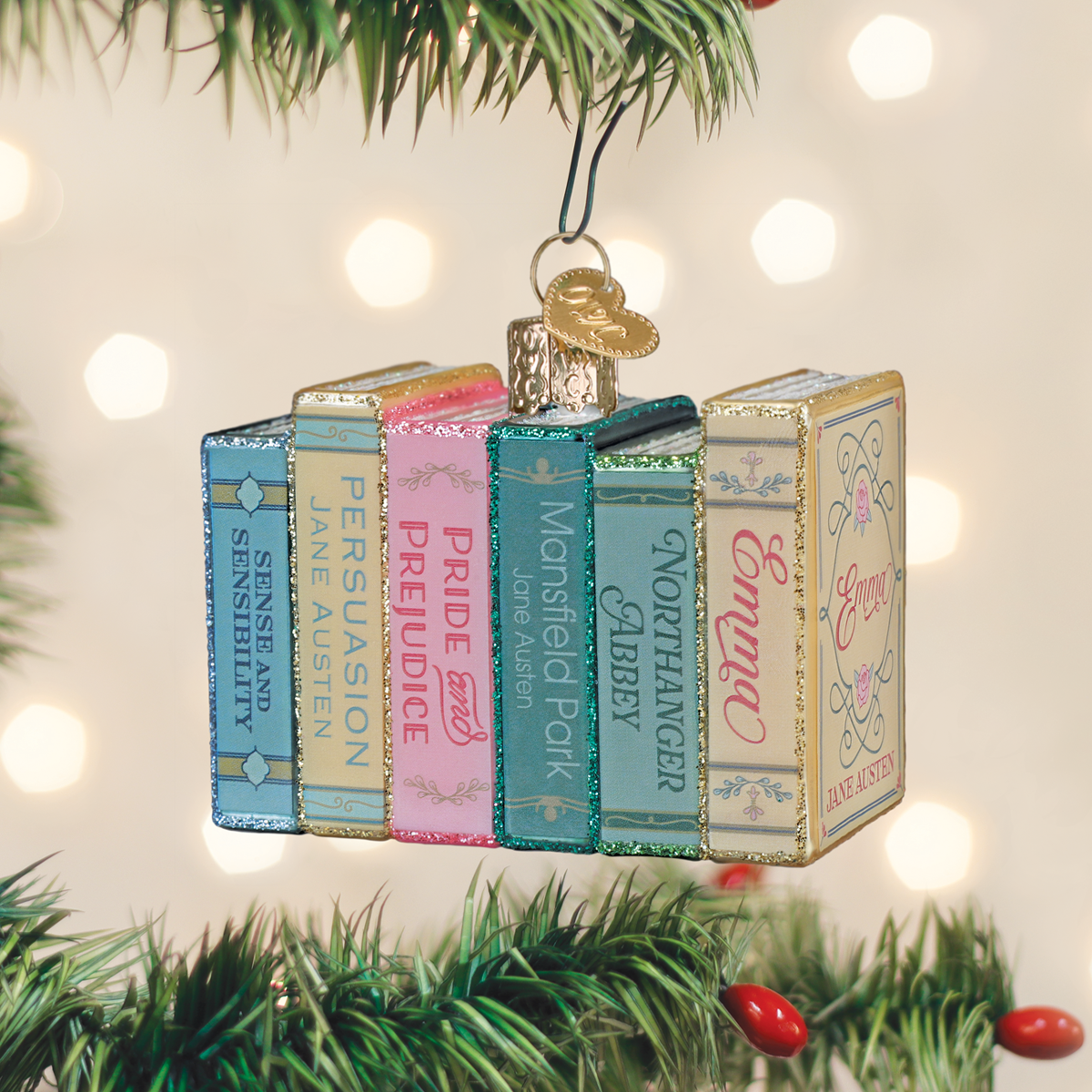 Old World Christmas: Jane Austen Books Christmas Ornament