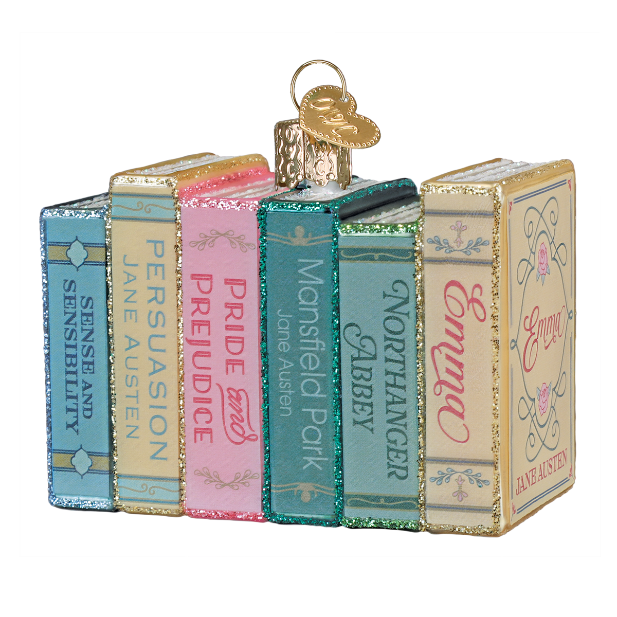 Old World Christmas: Jane Austen Books Christmas Ornament