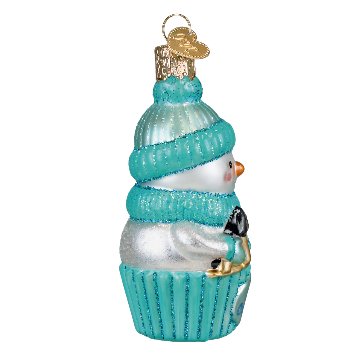 Old World Christmas: Snow Baby Cupcake Boy Christmas Ornament