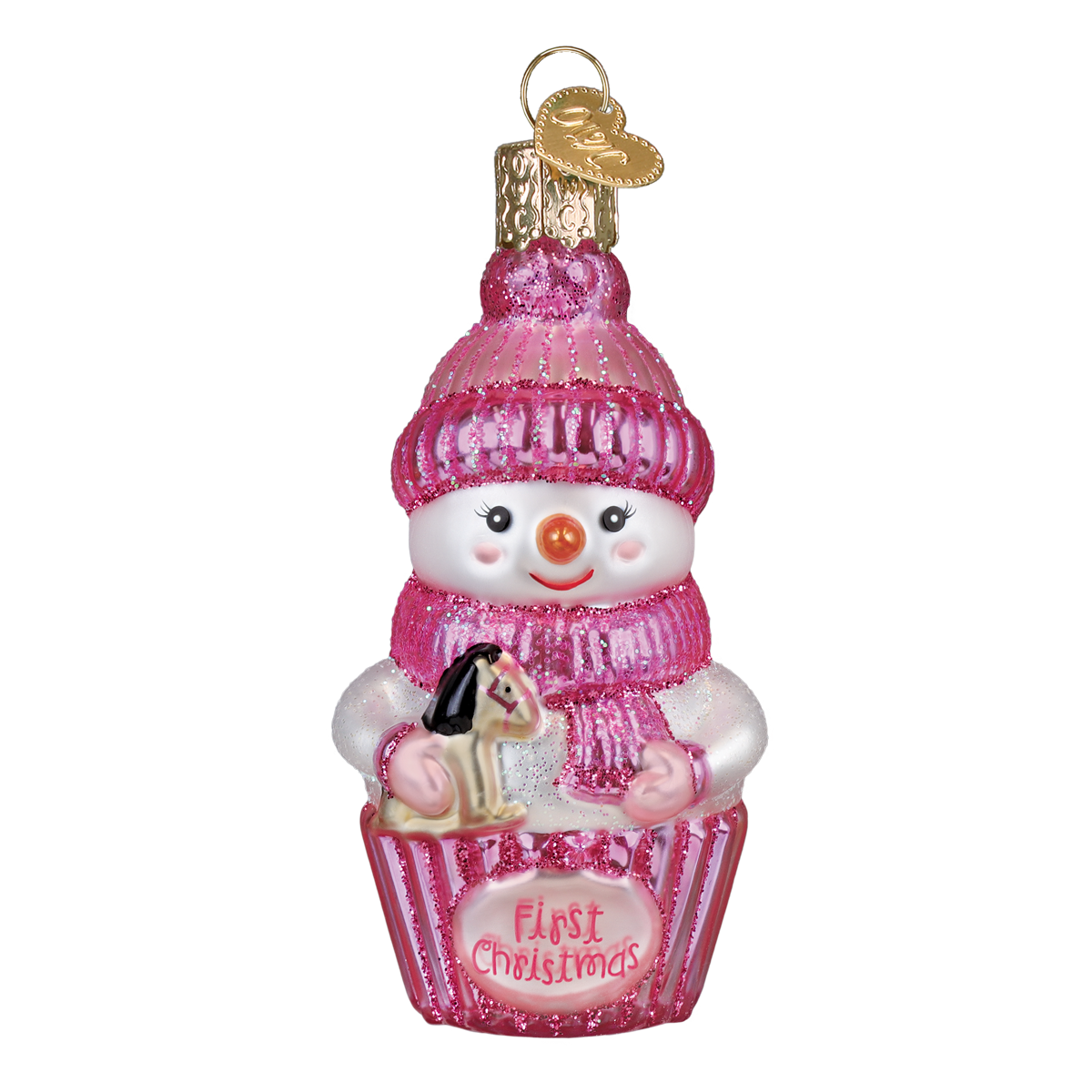 Old World Christmas: Snow Baby Cupcake Girl Christmas Ornament