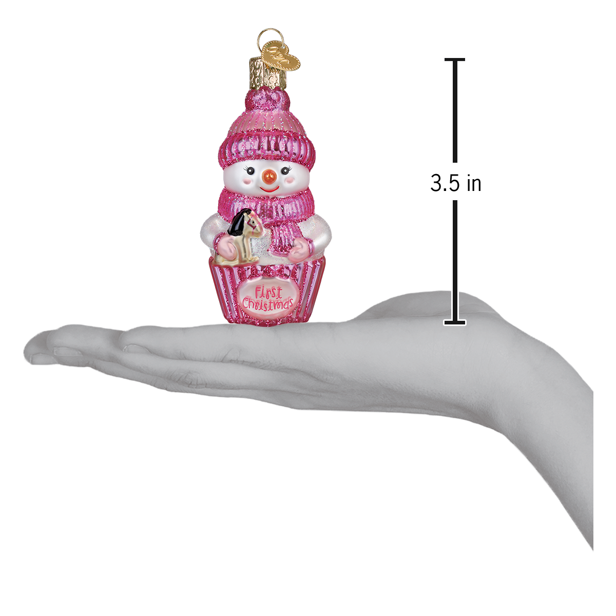 Old World Christmas: Snow Baby Cupcake Girl Christmas Ornament