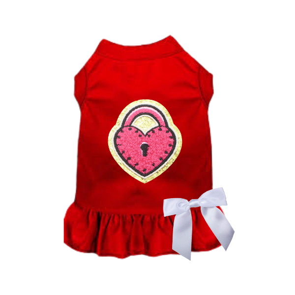Bark 5th Ave., LLC Locked in Love Dog Dress / Shirt Red pet supplies