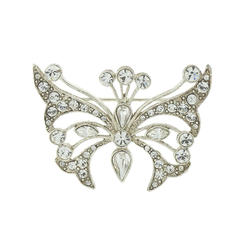 1928 Jewelry Antiquities Couture Crystal Butterfly Pin
