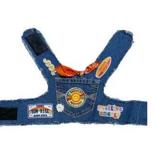 Heads or Tails Pup Positivity Summer Denim Dog Harness