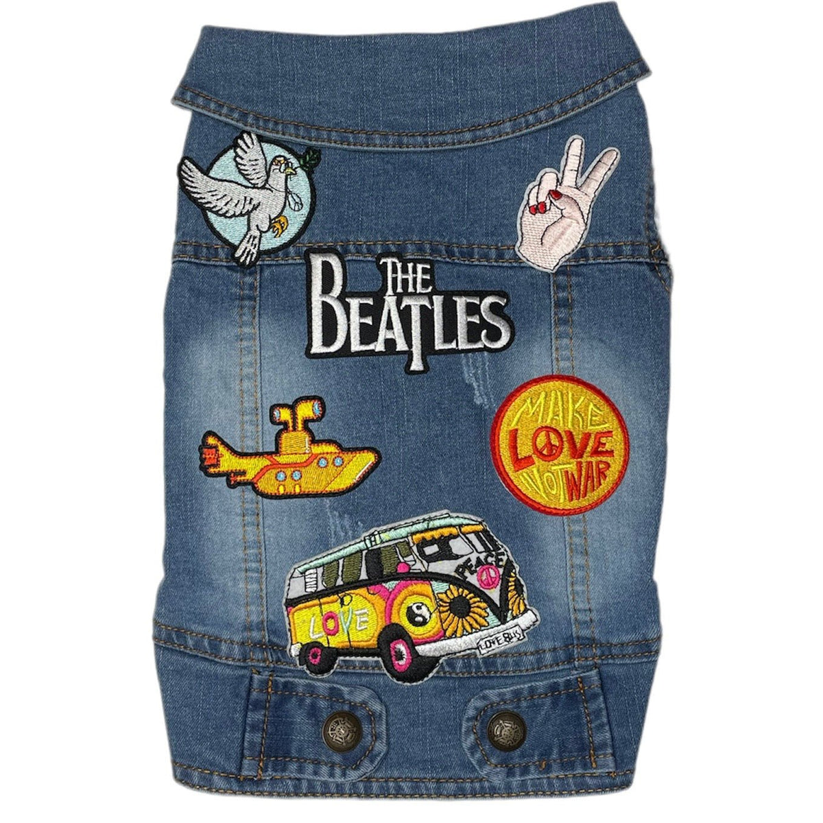 Heads or Tails Pup Fab Four Denim Dog Vest