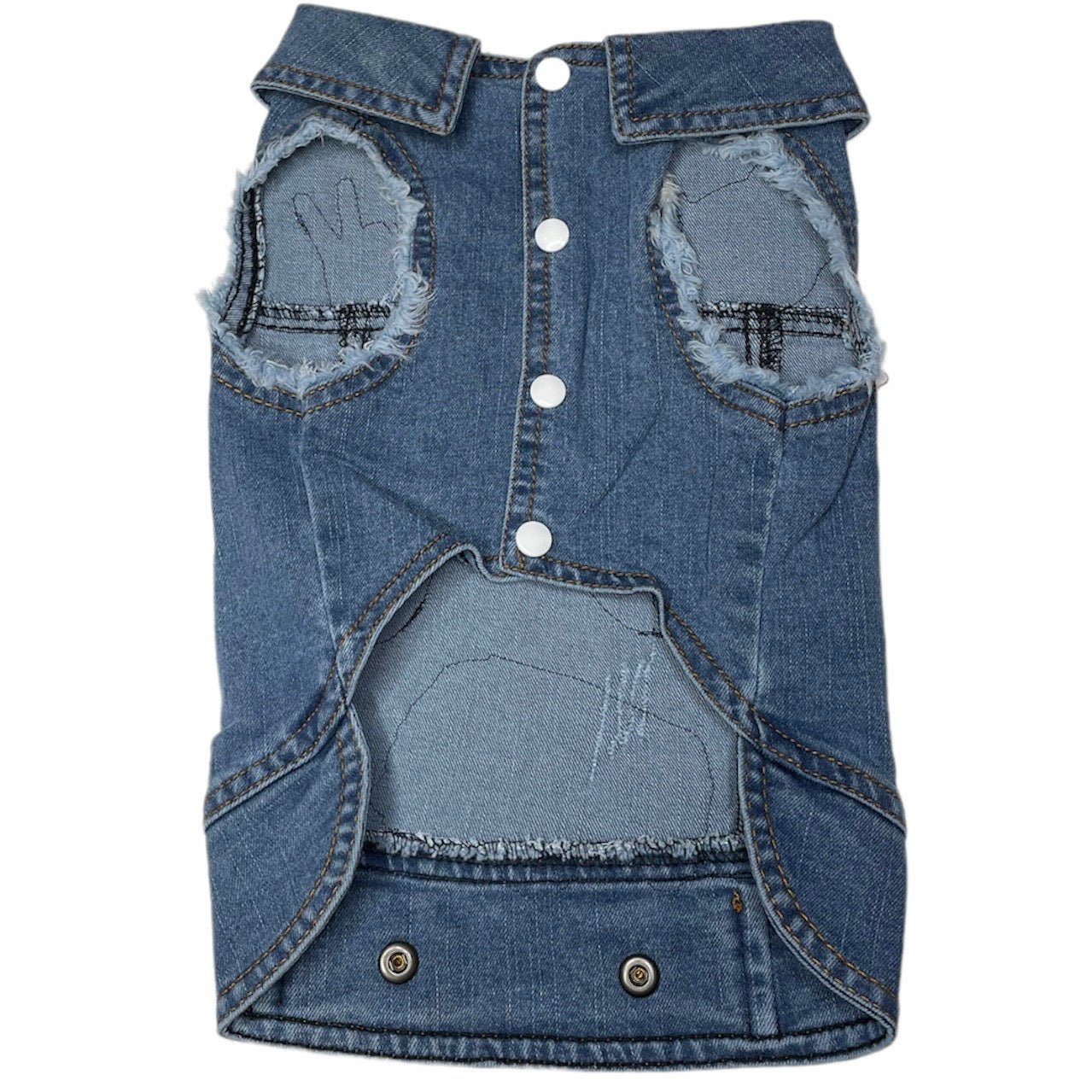 Heads or Tails Pup Fab Four Denim Dog Vest