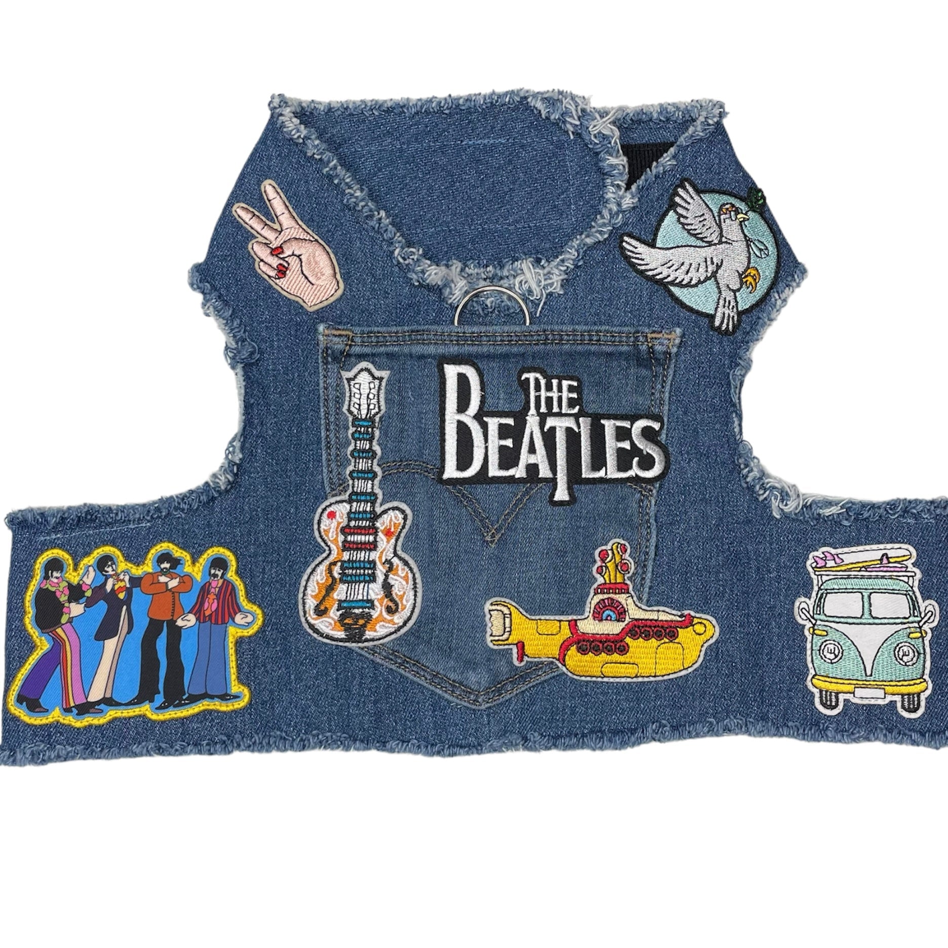Heads or Tails Pup Fab Four Denim Dog Harness