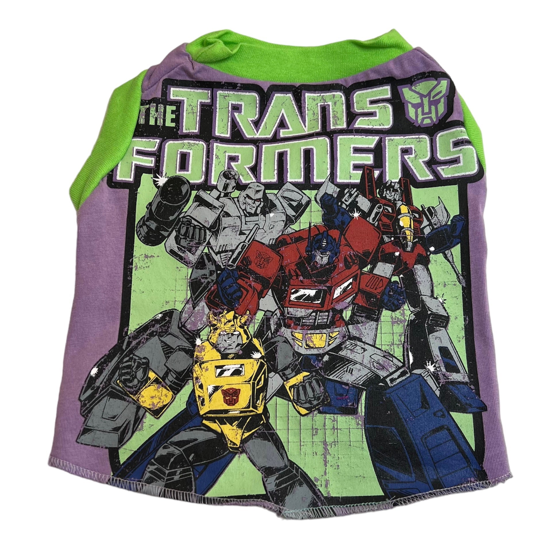 Heads or Tails Pup Transformers Small Upcycled Dog Shirt