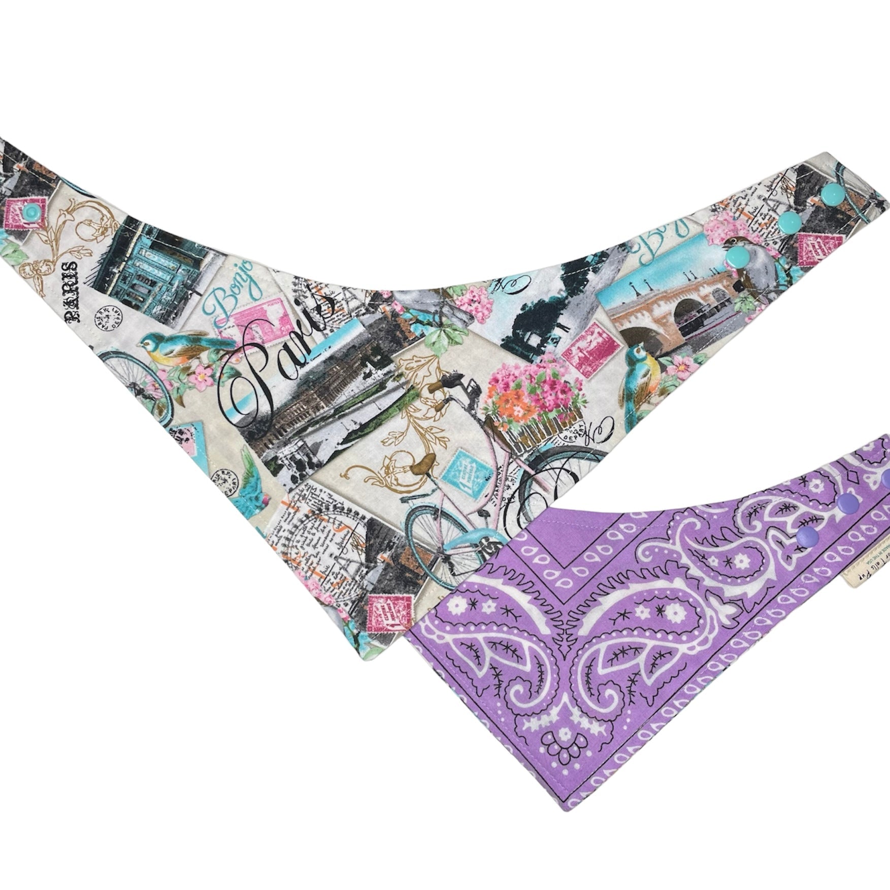 Heads or Tails Pup Reversible Paris Pink Purplele Dog Bandana