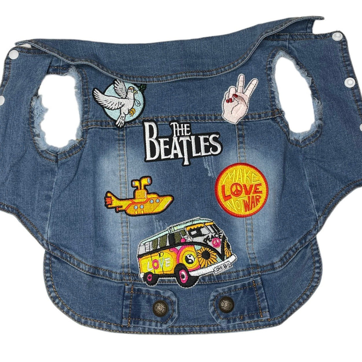 Heads or Tails Pup Fab Four Denim Dog Vest