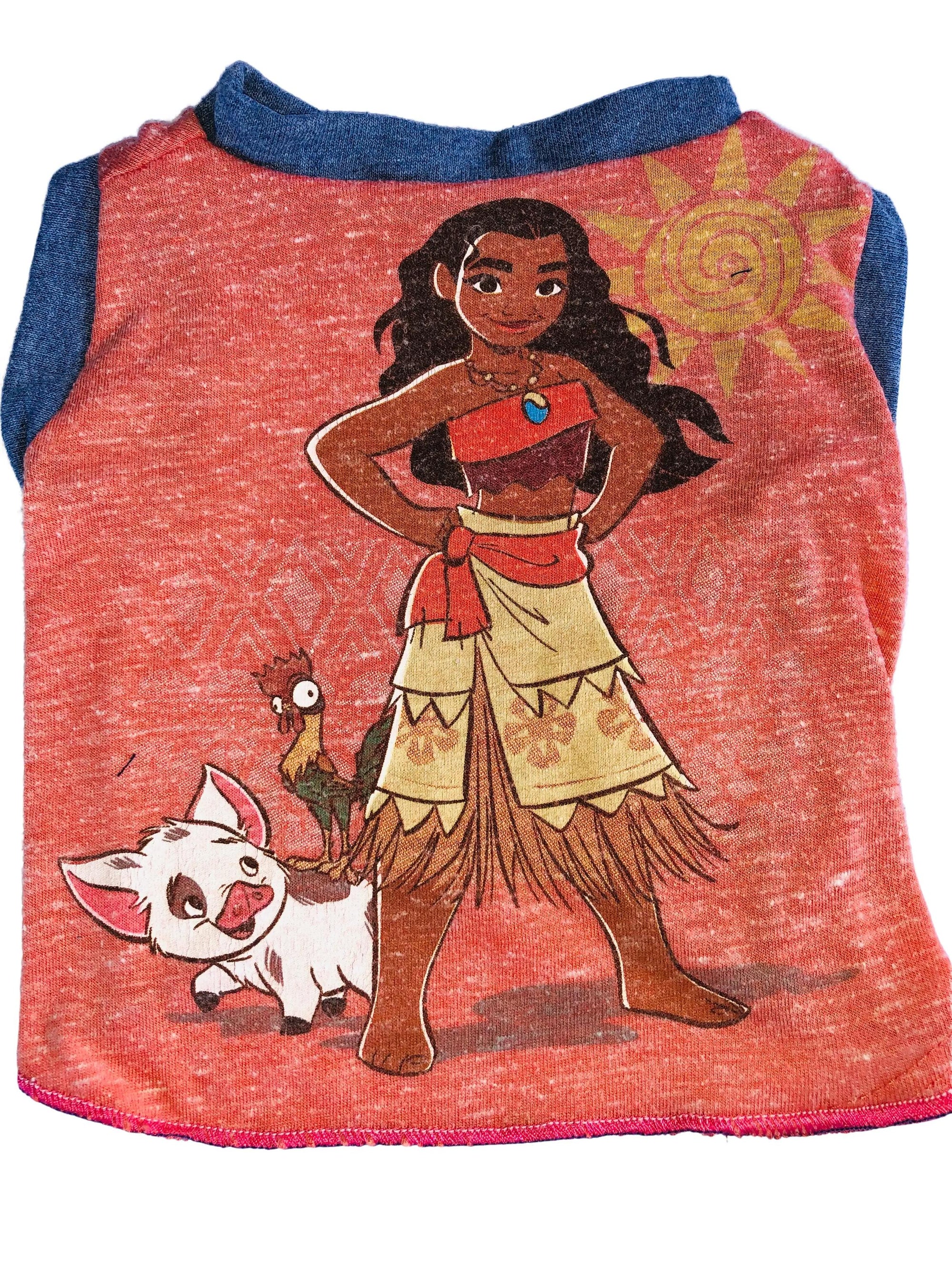 Heads or Tails Pup Island Princess Small Upcycled Dog Shirt