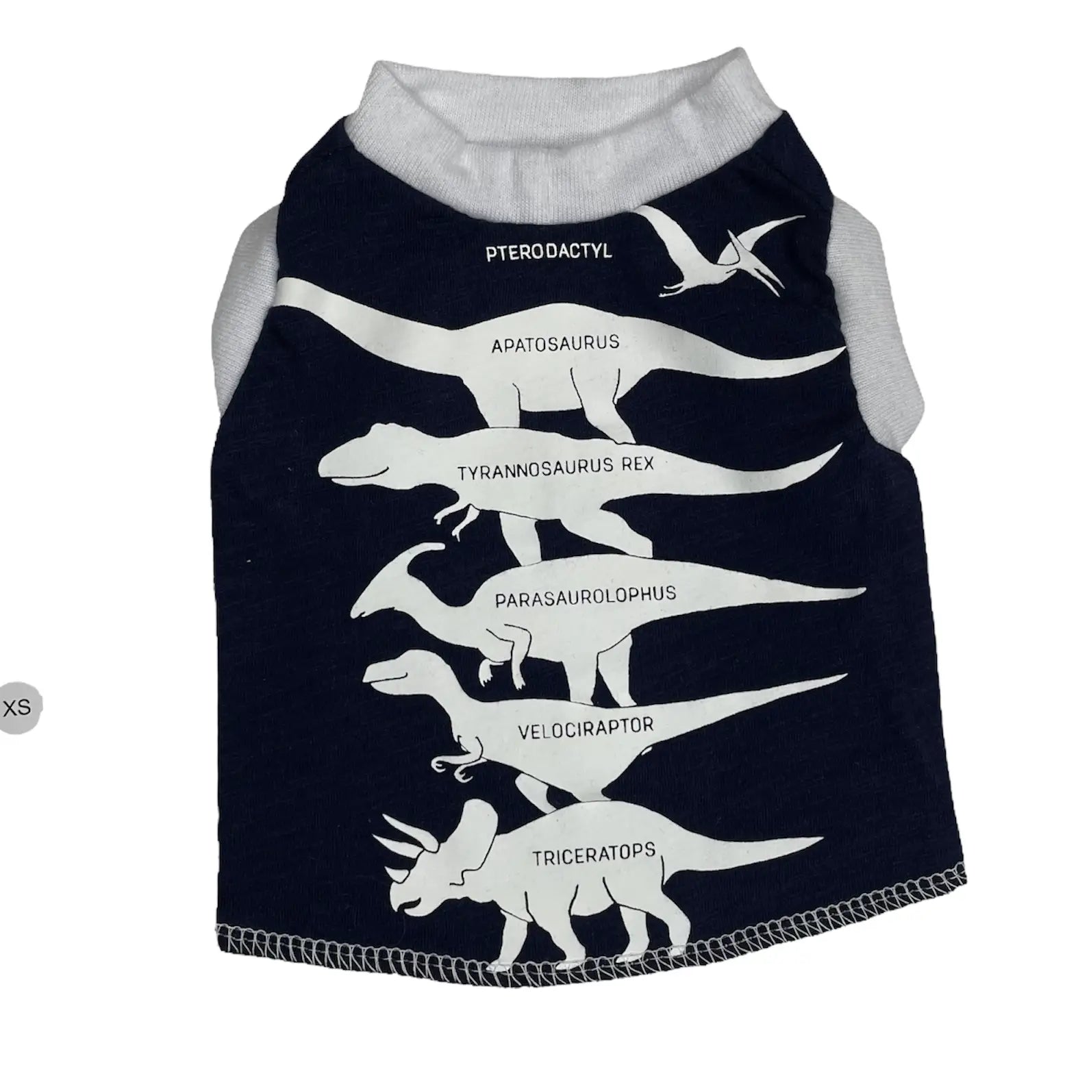 Heads or Tails Pup Dino X-Small Upcycled Dog Shirt