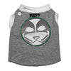 Heads or Tails Pup KISS (catman) White Small Upcycled Dog Shirt