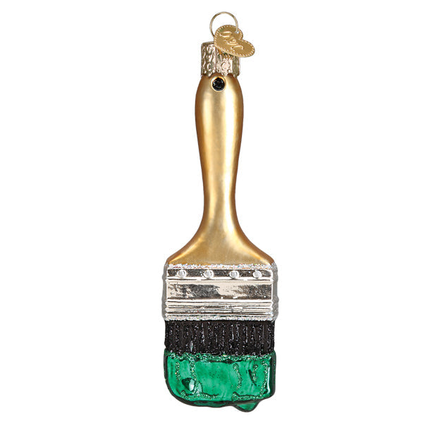Old World Christmas: Green Paint Brush Christmas Ornament