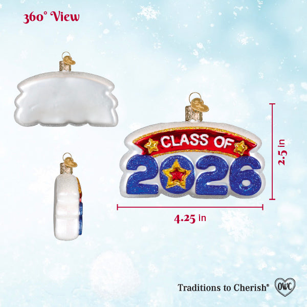 Old World Christmas: Class Of 2026 Christmas Ornament