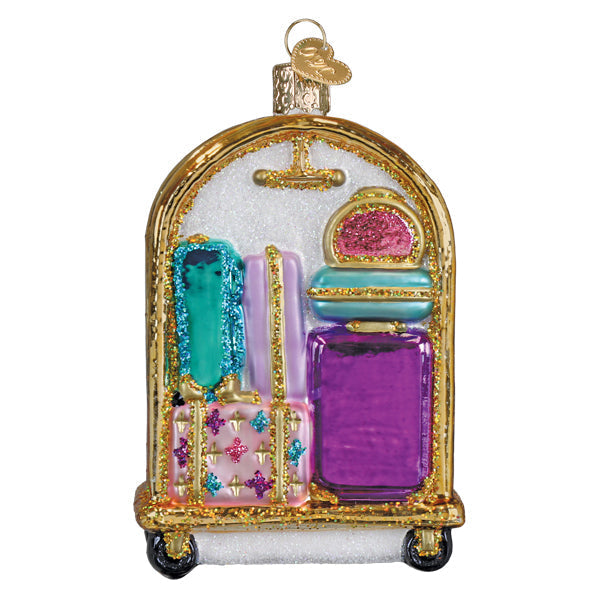 Old World Christmas: Hotel Luggage Cart Christmas Ornament