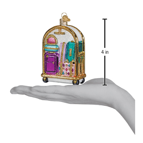 Old World Christmas: Hotel Luggage Cart Christmas Ornament