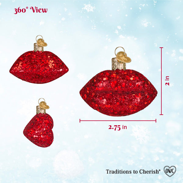 Old World Christmas: Jeweled Lips Christmas Ornament