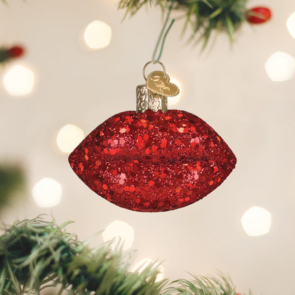 Old World Christmas: Jeweled Lips Christmas Ornament