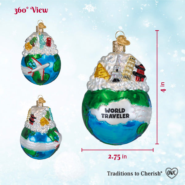 Old World Christmas: World Traveler Christmas Ornament