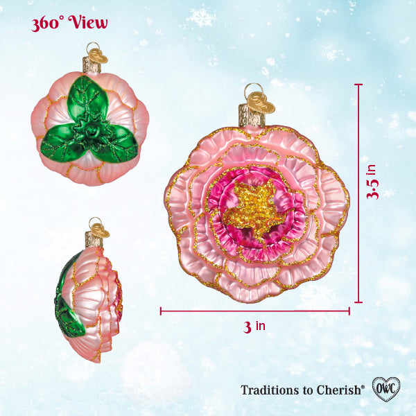 Old World Christmas: Peony Christmas Ornament
