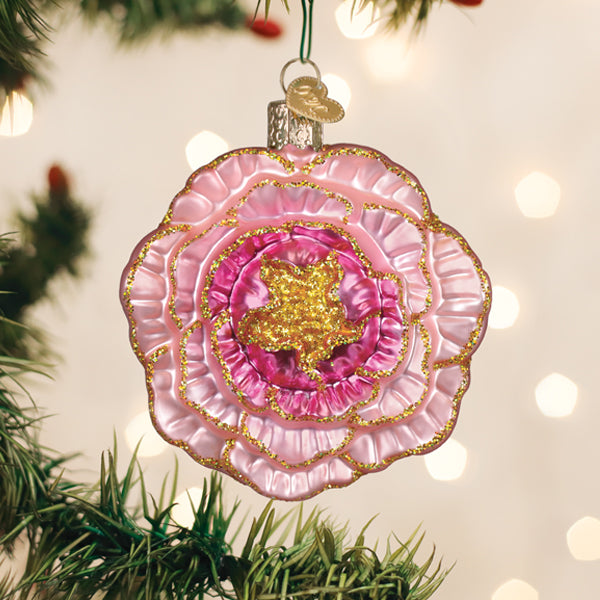Old World Christmas: Peony Christmas Ornament