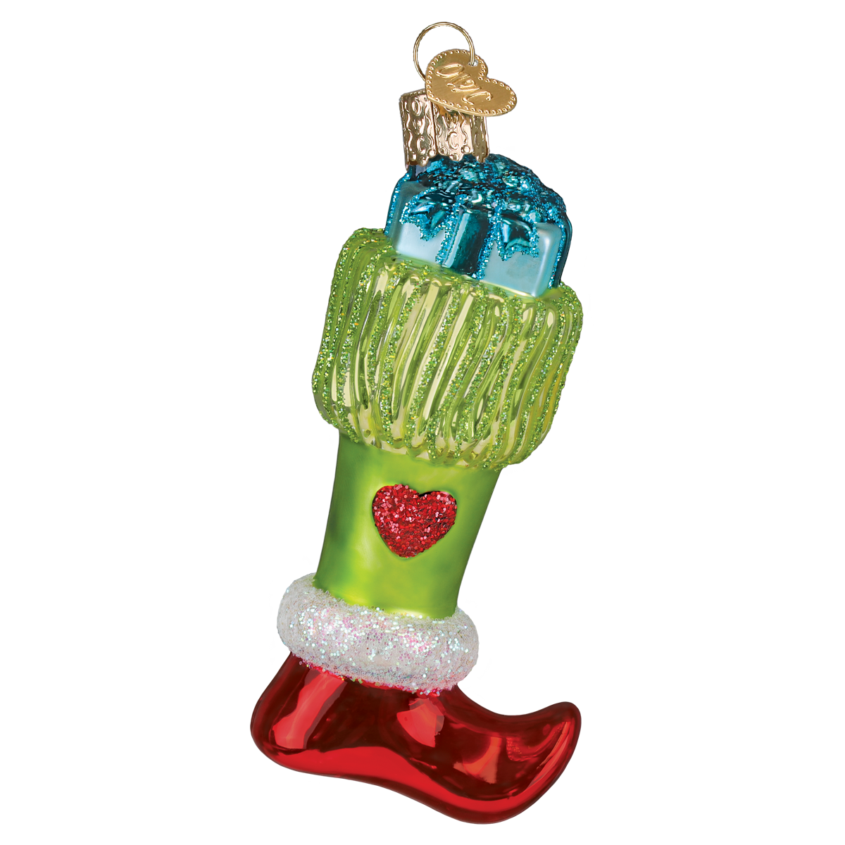 Old World Christmas: Green Mischief Stocking Christmas Ornament