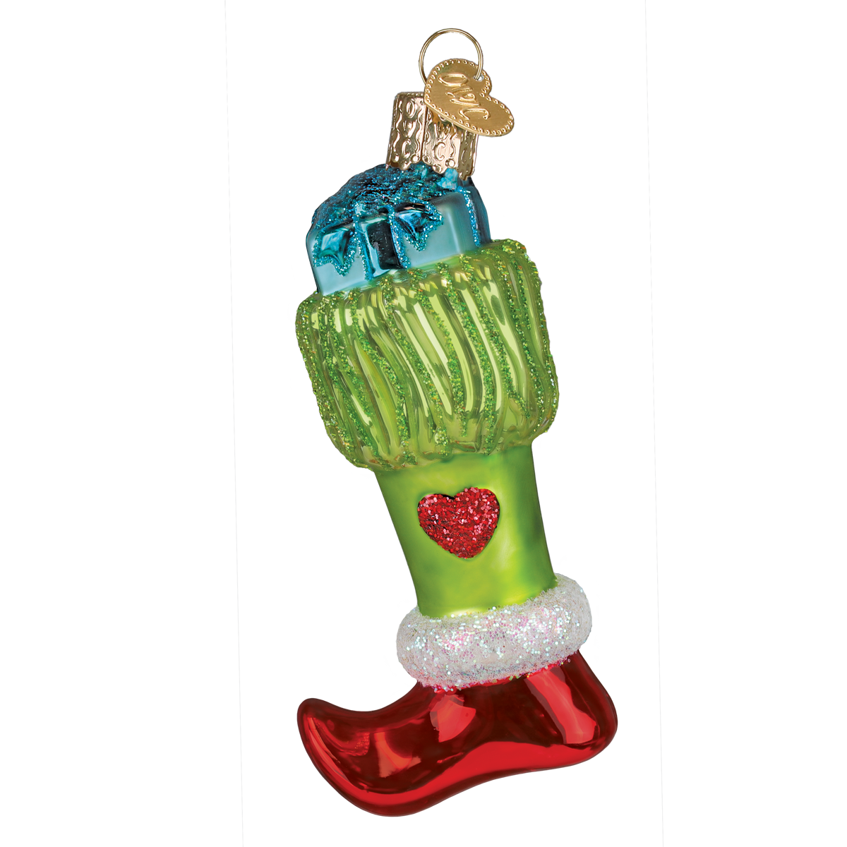 Old World Christmas: Green Mischief Stocking Christmas Ornament