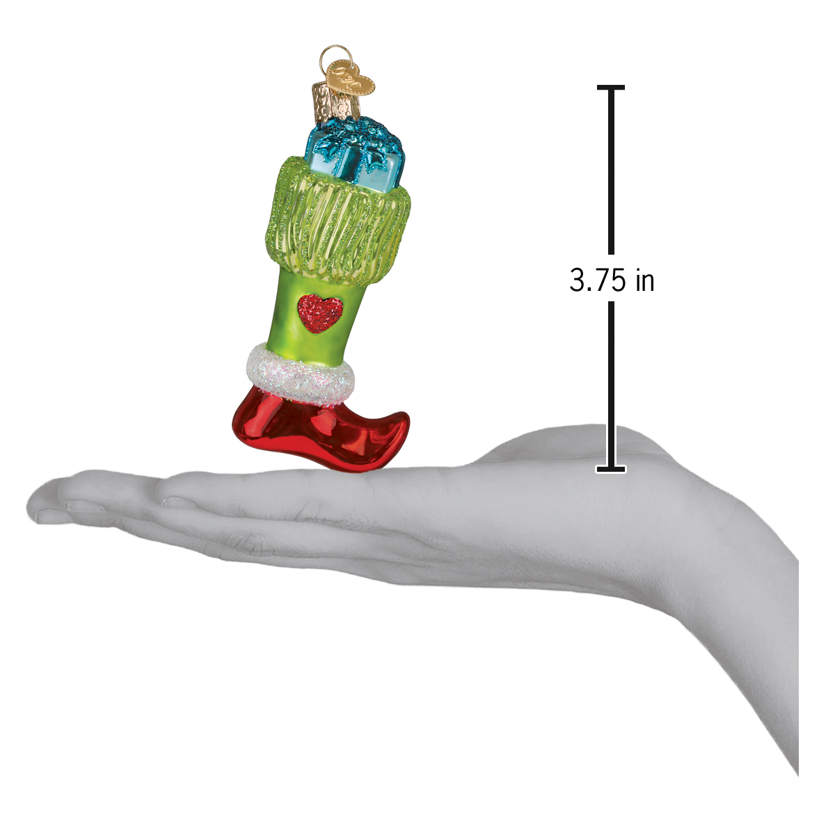 Old World Christmas: Green Mischief Stocking Christmas Ornament