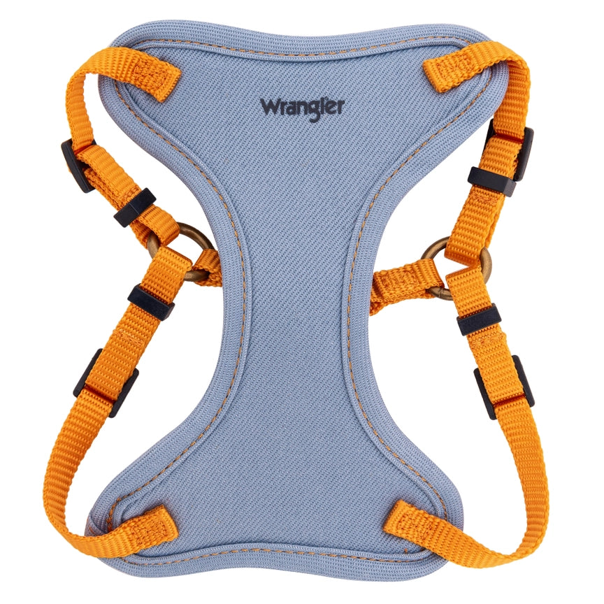 Wrangler® Light Wash Denim Harness, Collar & Lead Set