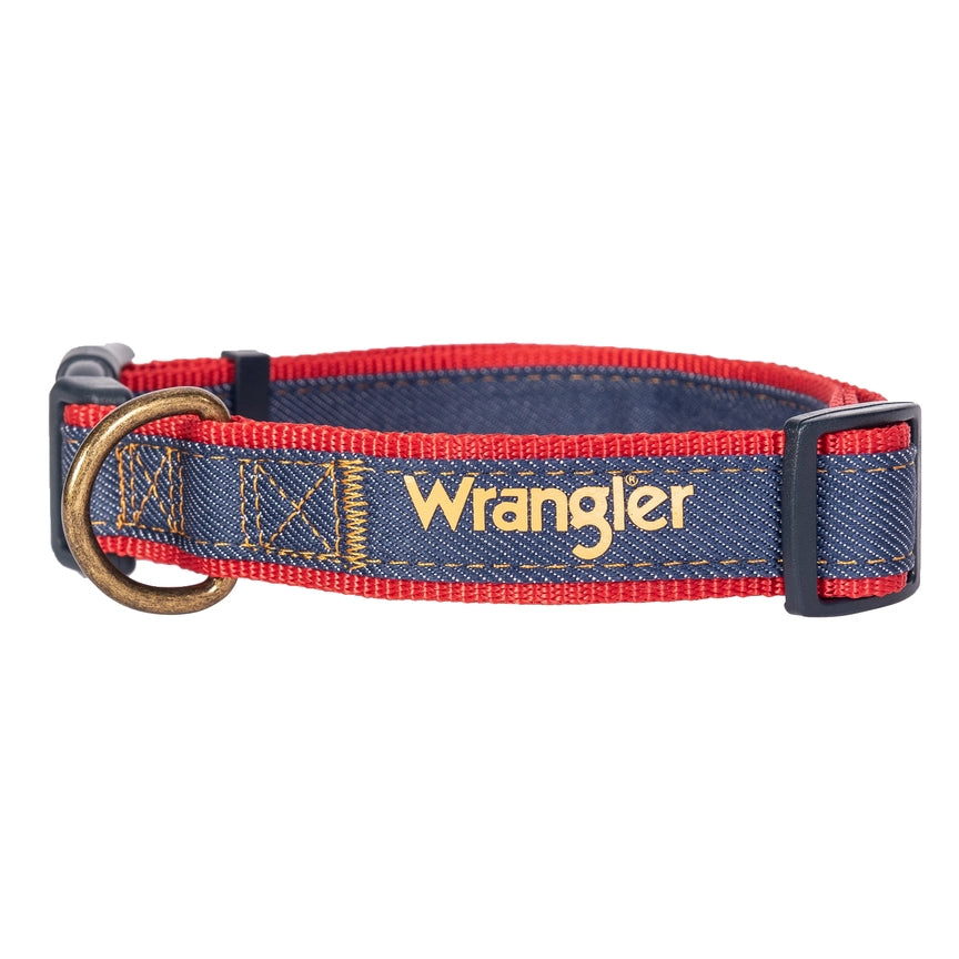 Wrangler® Dark Wash Denim Harness, Collar & Lead Set