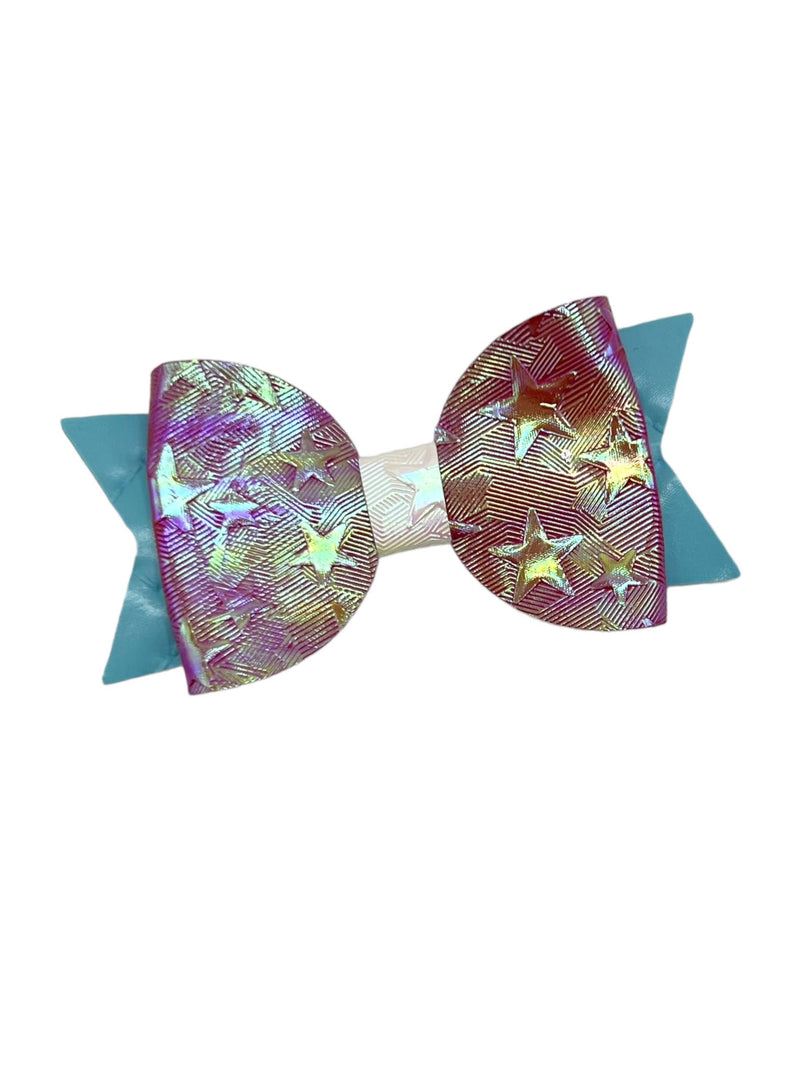 Bark 5th Ave., LLC Patriotic Glam Iridescent Dog Hair Bows pet supplies