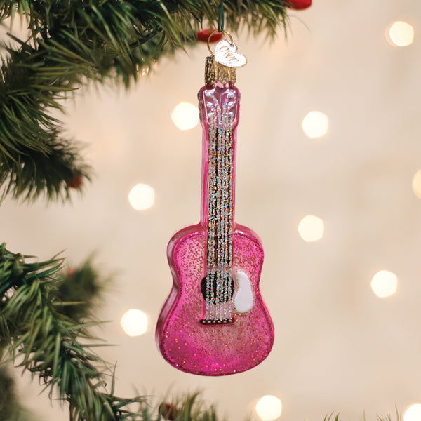 Glittered Glam Guitar Ornament - HT Animal Supply