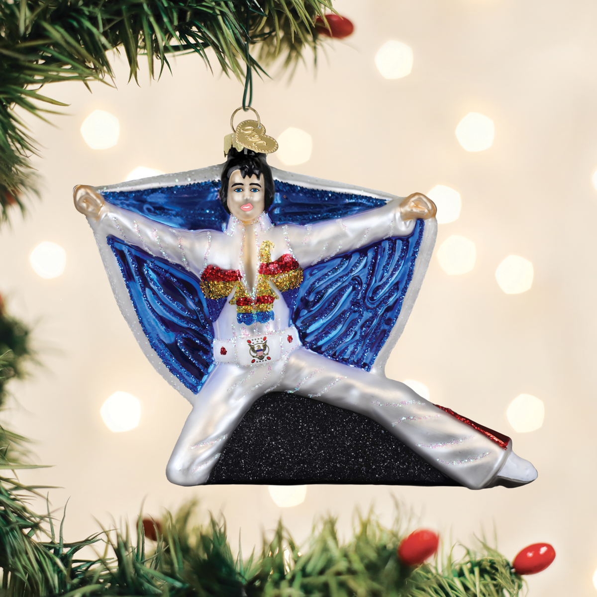 Old World Christmas: Elvis In Eagle Jumpsuit Christmas Ornament
