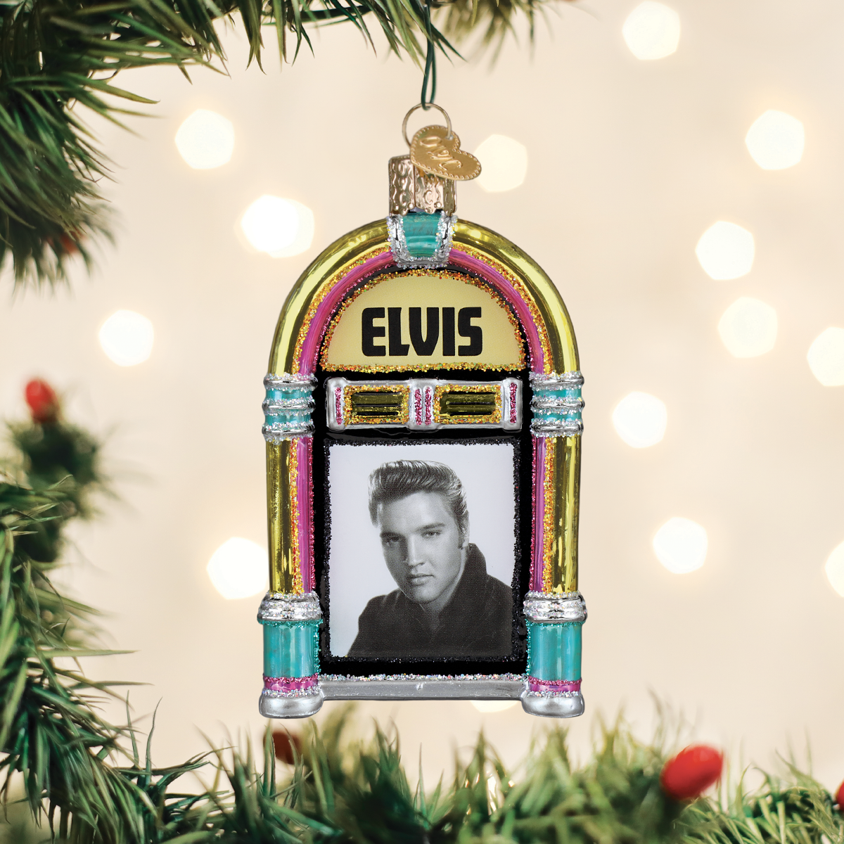 Old World Christmas: Elvis Presley Jukebox Christmas Ornament