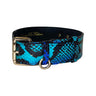 Electric/Turquoise Blue & Black Snake Classic Collar With Gold Classic Hardware