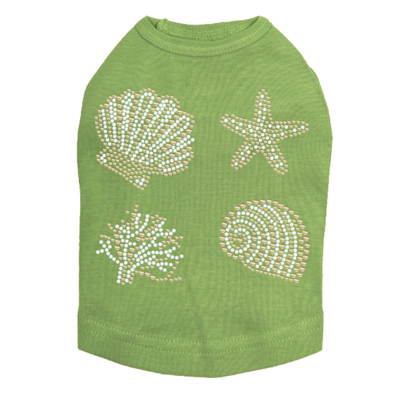 Gold & White Sea Shells - Dog Tank