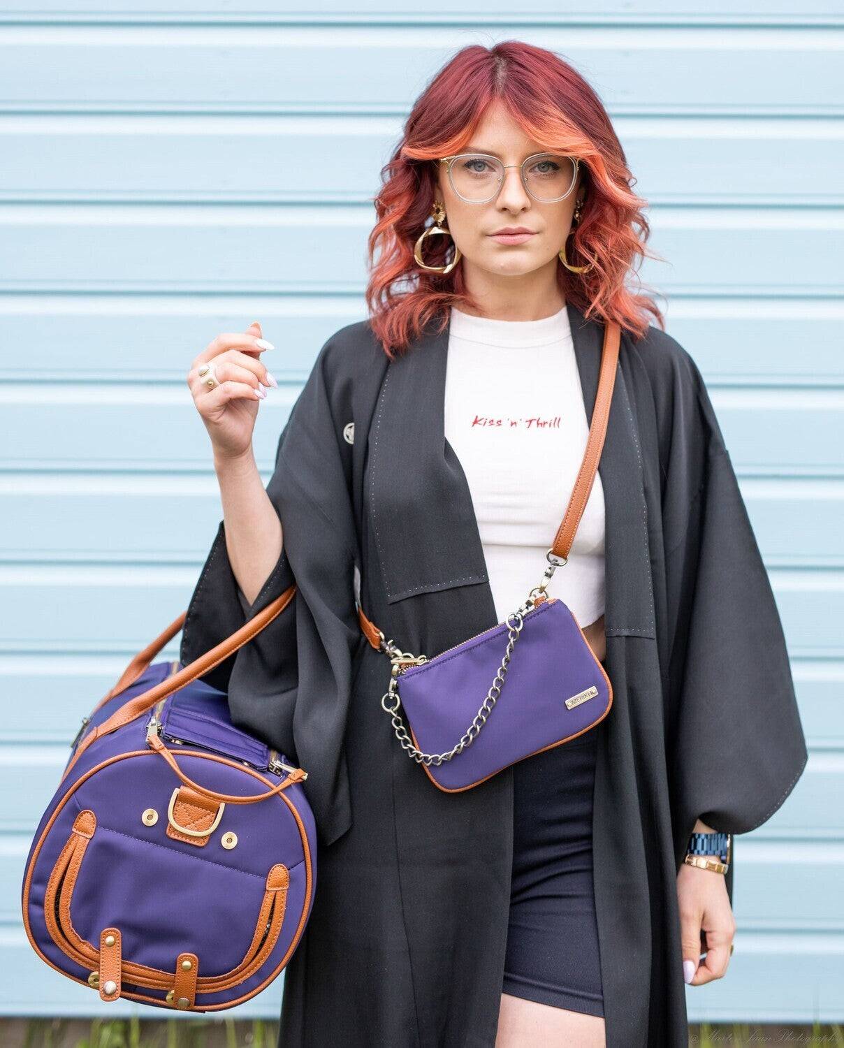 Pet Carrier Medium + Multifunctional Purse - Dark Blue