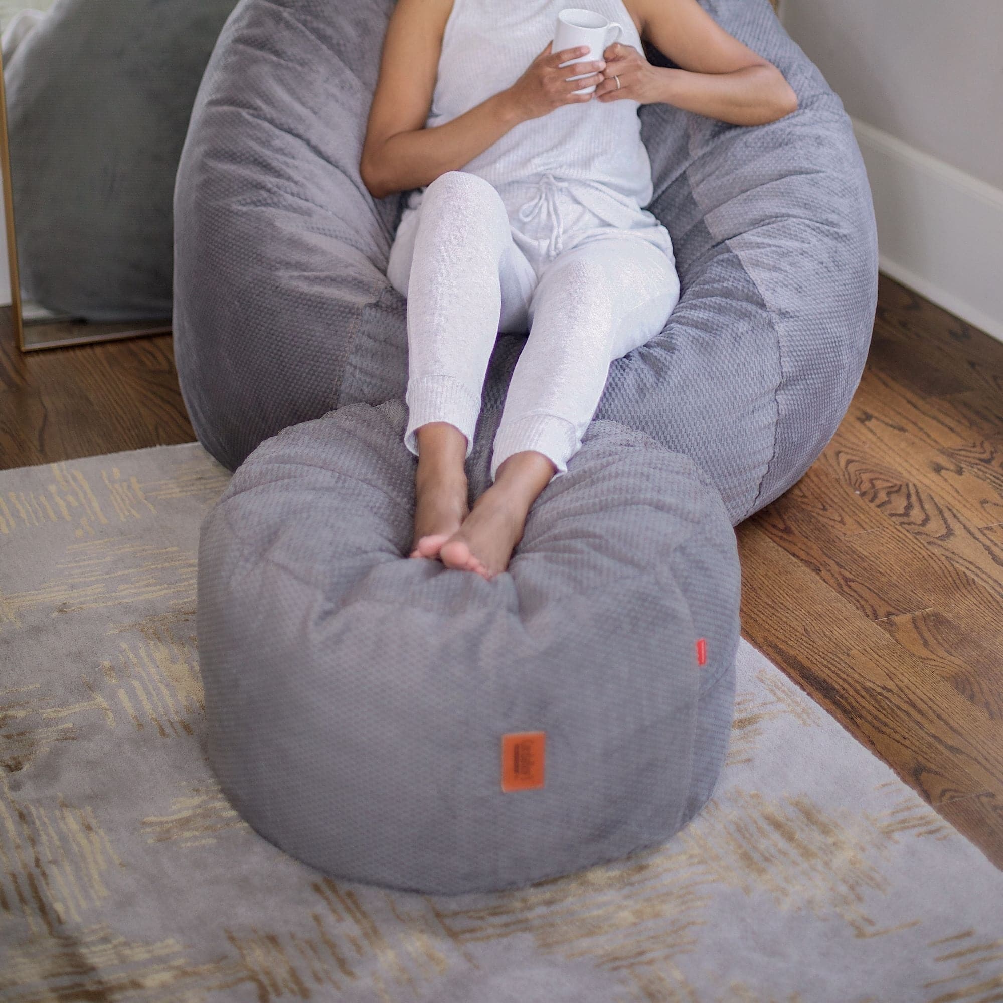 CordaRoy's Chenille Pouf Footstool Ottoman