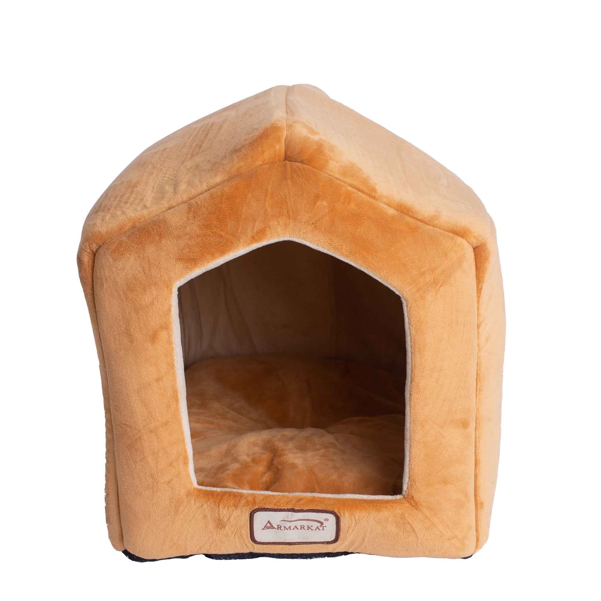 Armarkat Small Indoor Cat house Cat Beds With Mat MachIne Washable C27CZS/MH  Earth Brown & Beige