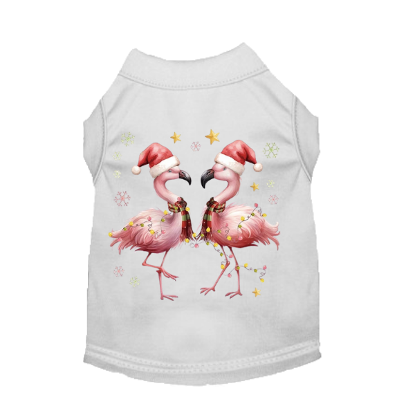 Festive Flamingo Holiday Dog T-Shirt or Dress