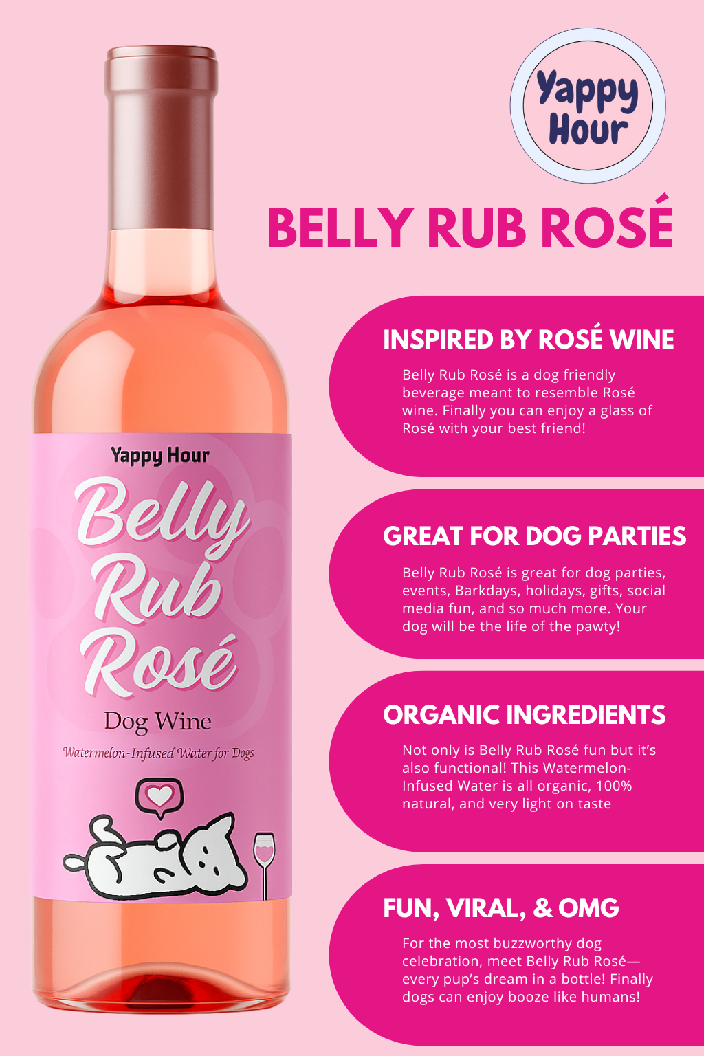 Belly Rub Rose Dog Wine