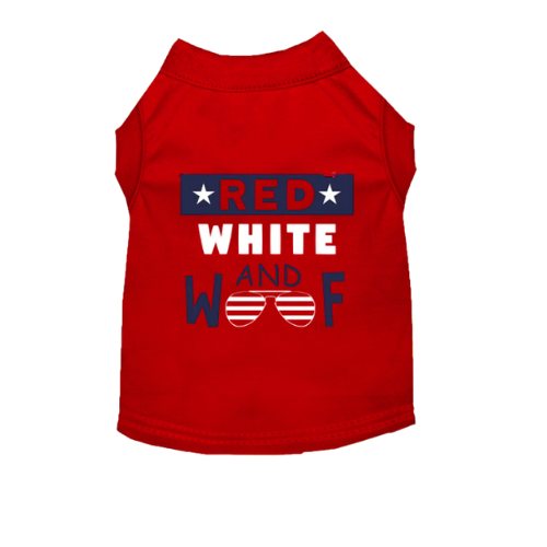 Red, White & Woof Patriotic Dog T-Shirt