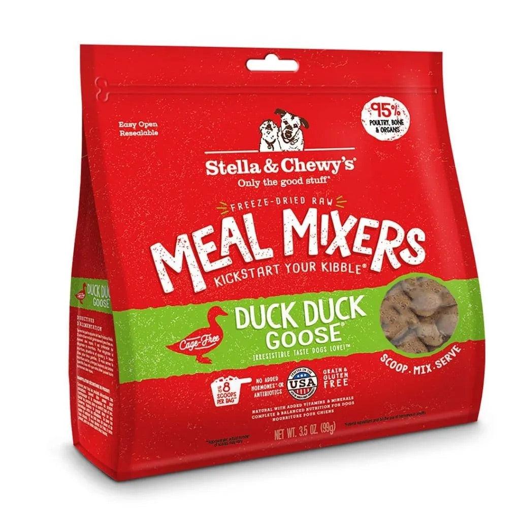 Stella & Chewys Freeze Dried Meal Mixers Duck Duck Goose Dog Food (18oz)