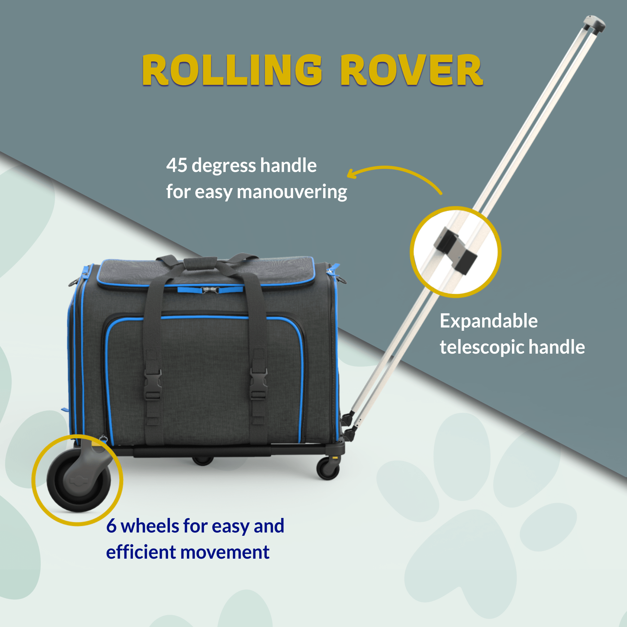 Katziela Rolling Rover Airline Compliant Expandable Wheeled Pet Carrier | HT Animal Supply
