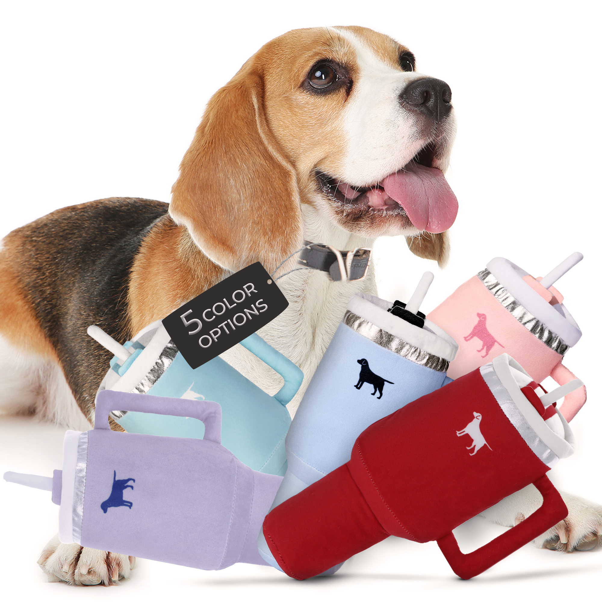 PUPROAR Pup Cup Dog Toy - Cute Squeaky Plush Tumbler Dog Toy