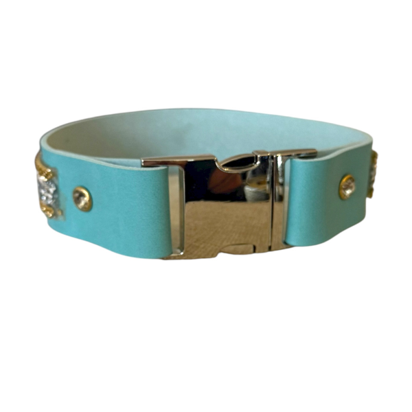 The Monte Carlo Dog Collar in Sniffany Blue
