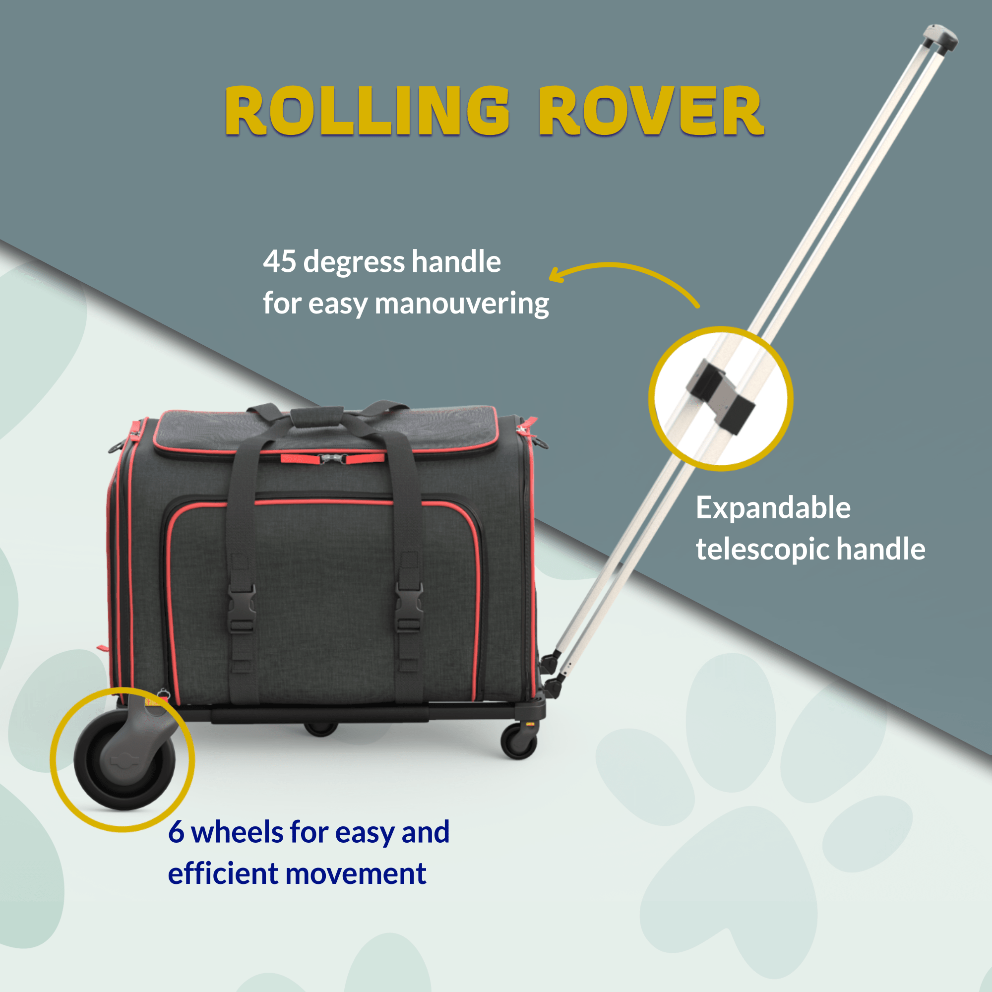 Katziela Rolling Rover Airline Compliant Expandable Wheeled Pet Carrier | HT Animal Supply